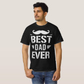 Beste papa ooit, grappige papa snor t-shirt (Voorkant volledig)
