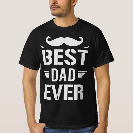 Beste papa ooit, grappige papa snor t-shirt (Voorkant)