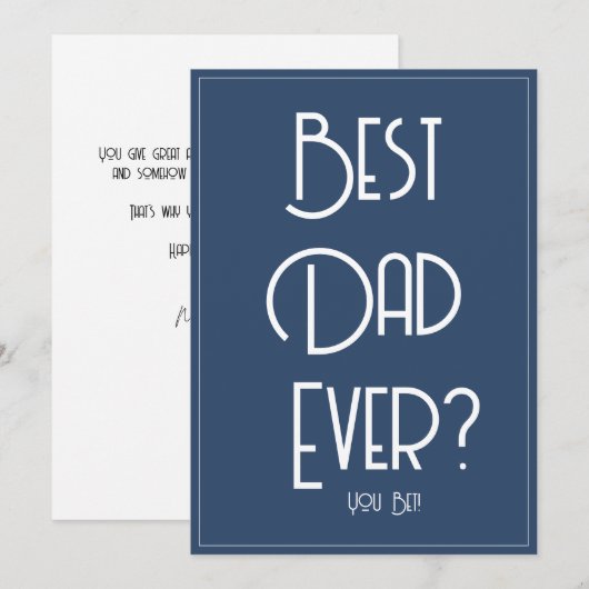 Beste Papa Ooit? Grappige Vaderdag Blauwe Kaart (Voorkant / Achterkant)