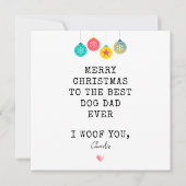 Beste papa ooit grappige vrolijke kerst van hond feestdagenkaart (Voorkant)