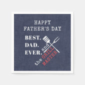Beste papa ooit grill meester vaders dag servet (Voorkant)