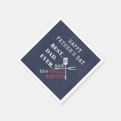 Beste papa ooit grill meester vaders dag servet (Hoek)