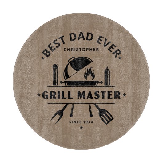 Beste papa ooit | Grillmaster op robuuste bruine s Snijplank (Voorkant)