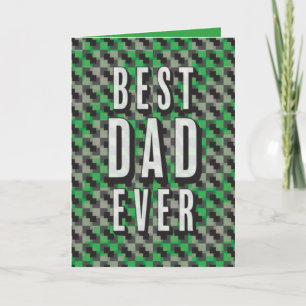 Beste papa ooit Groen en grijs patroon Vaderdag Kaart