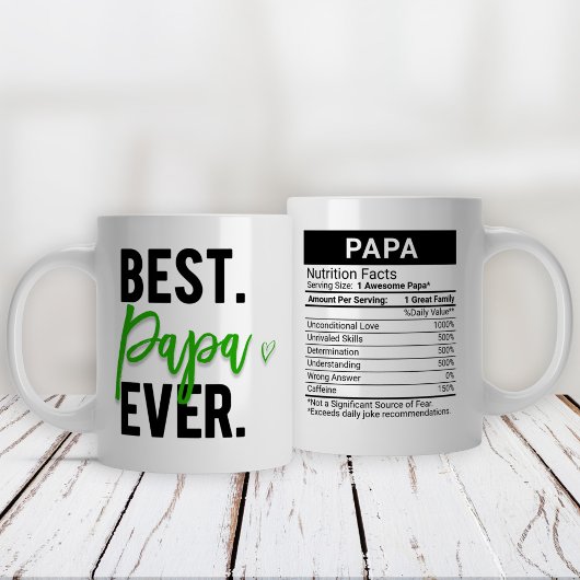 Beste Papa ooit Groen + Voedingsfeiten, Grote Koffiekop