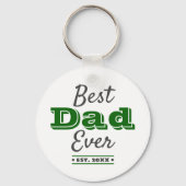 Beste papa ooit groene typografie grafisch modern  sleutelhanger (Achterkant)