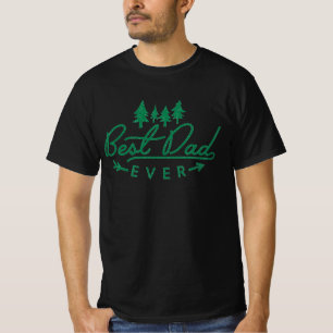 Beste papa ooit groene typografie met bomen t-shirt