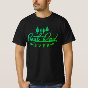 Beste papa ooit groene typografie met bomen t-shirt