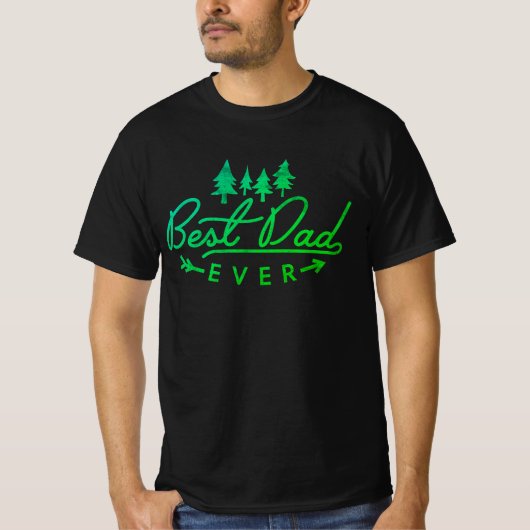 Beste papa ooit groene typografie met bomen t-shirt (Voorkant)