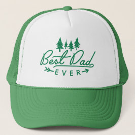Beste papa ooit groene Vintage typografie bomen Trucker Pet