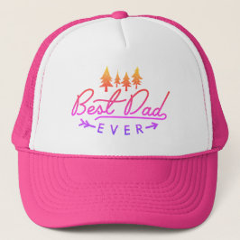 Beste papa ooit Groene vintage typografie met bome Trucker Pet