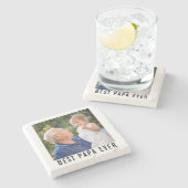 Beste papa ooit grootvader en Baby foto Stenen Onderzetter (Zijkant)