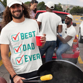 Beste papa ooit Grote Print Common Style opnieuw o T-shirt
