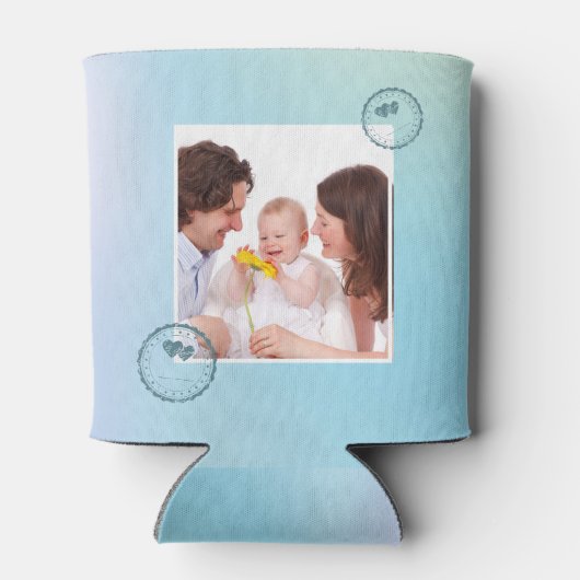 Beste papa ooit grunge typografie foto blikjeskoeler (Achterkant)