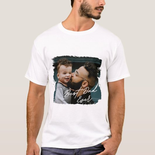Beste papa ooit handgeschreven script aangepaste f t-shirt (Voorkant)