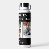 Beste papa ooit Happy Father`s Day 5 fotocollage Waterfles (Achterkant)