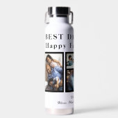 Beste papa ooit Happy Father`s Day 5 fotocollage Waterfles (Voorkant)