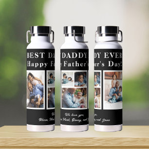 Beste papa ooit Happy Father`s Day 5 fotocollage Waterfles
