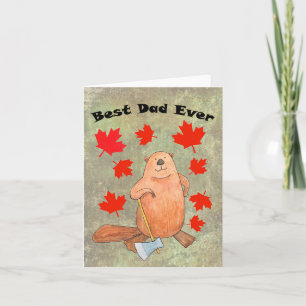 Beste papa ooit hard werken Beaver Canadese papa Kaart