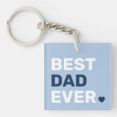 Beste papa ooit hart blauw vadersdag foto sleutelhanger (Voorkant)