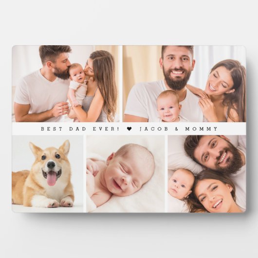 Beste papa ooit hart familie foto collage fotoplaat (voorkant)
