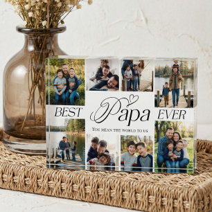 Beste Papa Ooit Hart Familie Fotocollage aandenken Fotoblokken