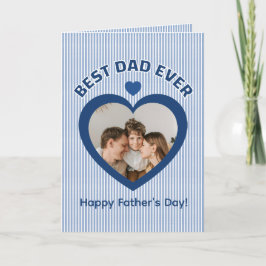 Beste Papa Ooit Hart Foto Minimalistisch Feestdagen Kaart