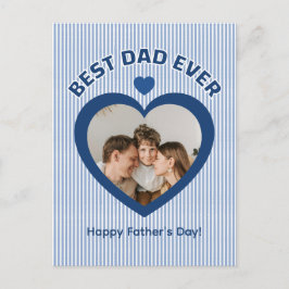 Beste Papa Ooit Hart Foto Minimalistische Sjabloon Briefkaart
