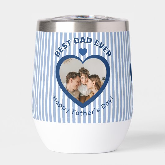 Beste Papa Ooit Hart Fotokaart Minimalistische Sja (Voorkant)