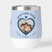 Beste Papa Ooit Hart Fotokaart Minimalistische Sja (Achterkant)