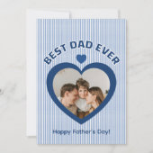 Beste Papa Ooit Hart Fotokaart Minimalistische Sja (Voorkant)