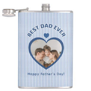 Beste Papa Ooit Hart Fotokaart Minimalistische Sja Heupfles