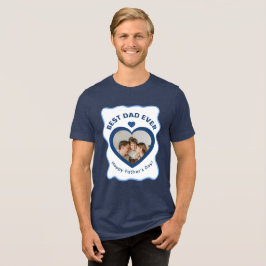 Beste Papa Ooit Hart Fotokaart Minimalistische Sja Tri-Blend Shirt