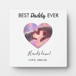 Beste Papa Ooit Hart Tafel Plaquette met Ezel Fotoplaat