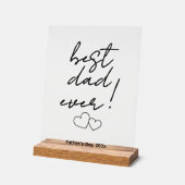 Beste papa ooit! (harten) acryl bord (Hoek)