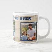 Beste papa ooit hout 3 foto collage vader grote koffiekop (Rechts)
