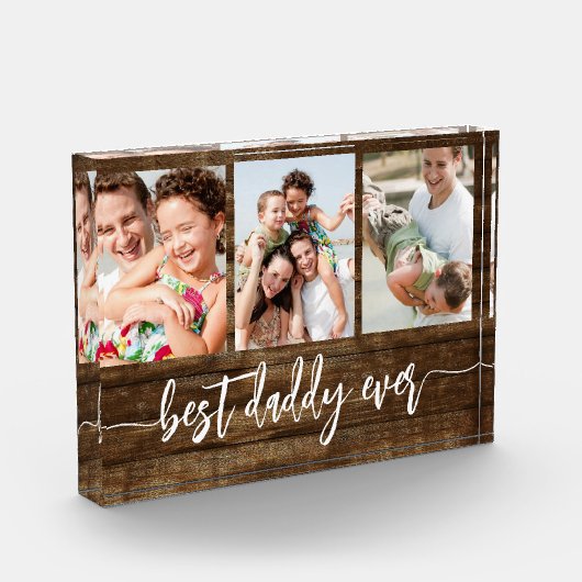 Beste papa ooit hout Vaderdag fotocollage Fotoblokken (Links)