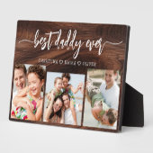 Beste papa ooit hout Vaderdag fotocollage Fotoplaat (Zijkant)