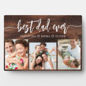 Beste papa ooit hout - Vaderdag fotocollage Fotoplaat (voorkant)