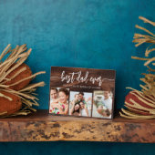 Beste papa ooit hout - Vaderdag fotocollage Fotoplaat (Zijkant)