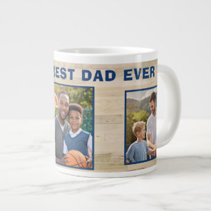 Beste Papa Ooit Houten 3 Foto Collage Vader Grote Koffiekop