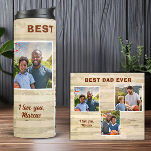 Beste Papa Ooit Houten 3 Foto Collage Vader Thermosbeker