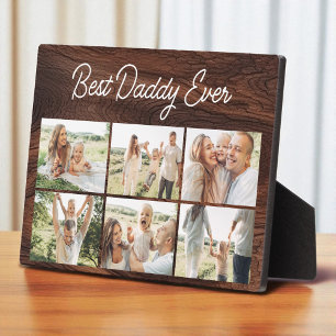 Beste papa ooit houten aangepaste 6 foto collage fotoplaat