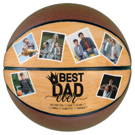 Beste papa ooit houten Vaderdag familie foto Basketbal