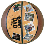 Beste papa ooit houten Vaderdag familie foto Basketbal (Verticaal)