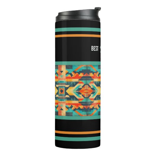 Beste papa ooit - Indiaanse Aztec Thermosbeker (Gedraaid links)