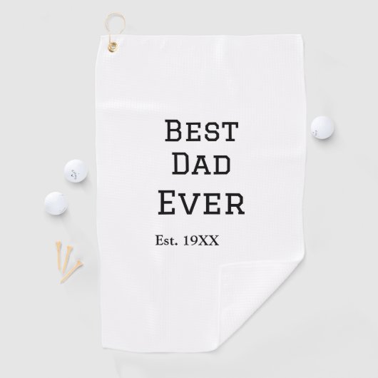 Beste papa ooit. Jaar datum naam vader's dag toevo Golfhanddoek (Insitu)