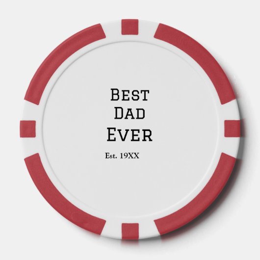 Beste papa ooit. Jaar datum naam vader's dag toevo Poker Chips (Voorkant)