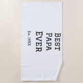 Beste papa ooit. Jaar datum naam vader's dag toevo Strandlaken (Voorkant)