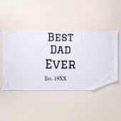 Beste papa ooit. Jaar datum naam vader's dag toevo Strandlaken (Voorkant)